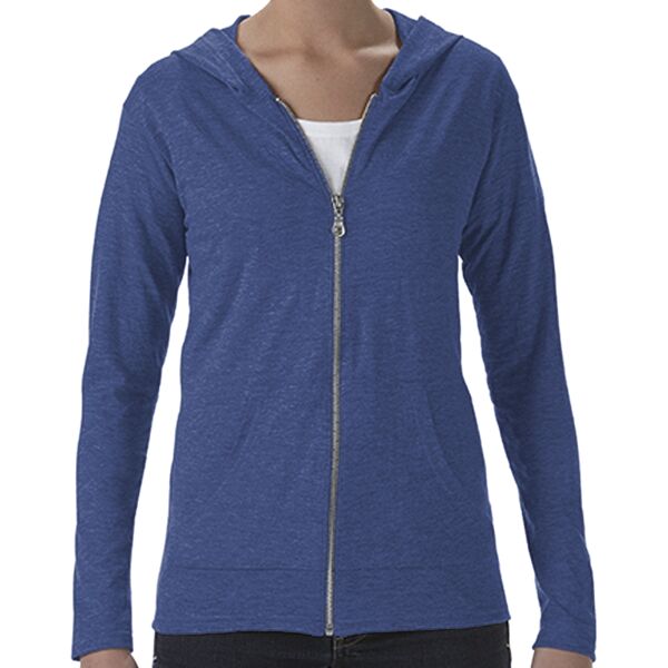 Triblend Women's Hooded Full-Zip T-Shirt Thumbnail